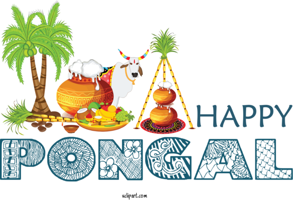 Free Holidays Design  Cartoon For Pongal Clipart Transparent Background