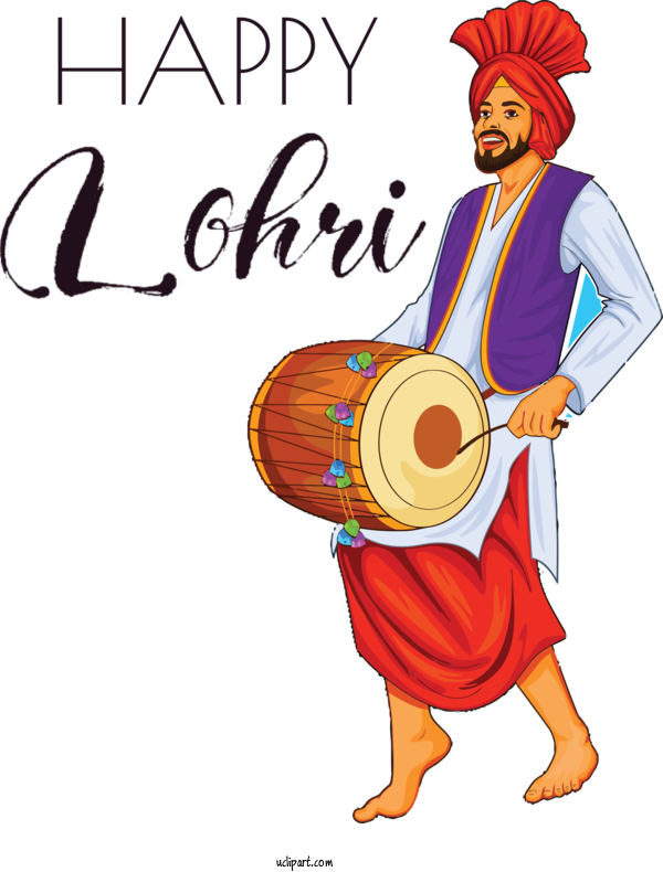 Free Holidays Dhol Bhangra Drum For Lohri Clipart Transparent Background