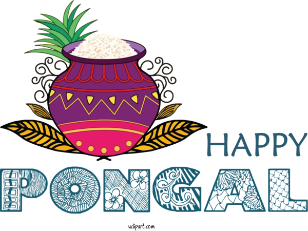 Free Holidays Drawing Design Logo For Pongal Clipart Transparent Background