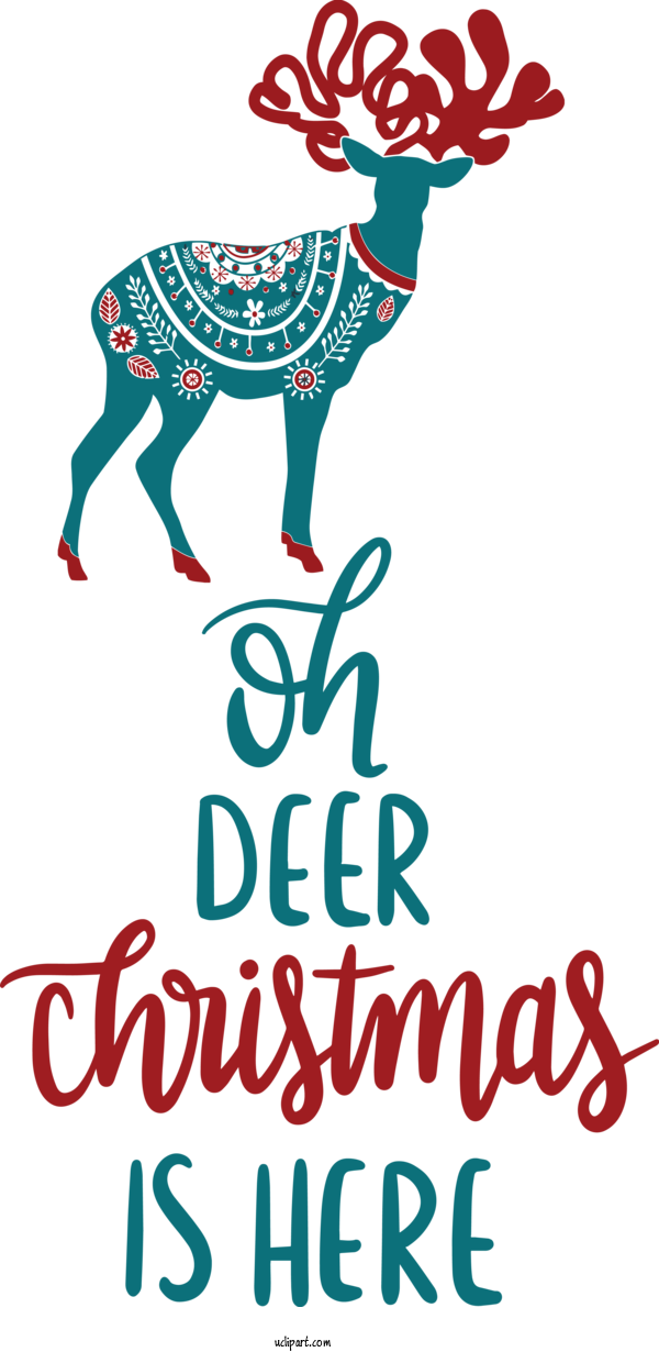 Free Holidays Reindeer Deer Christmas Day For Christmas Clipart Transparent Background