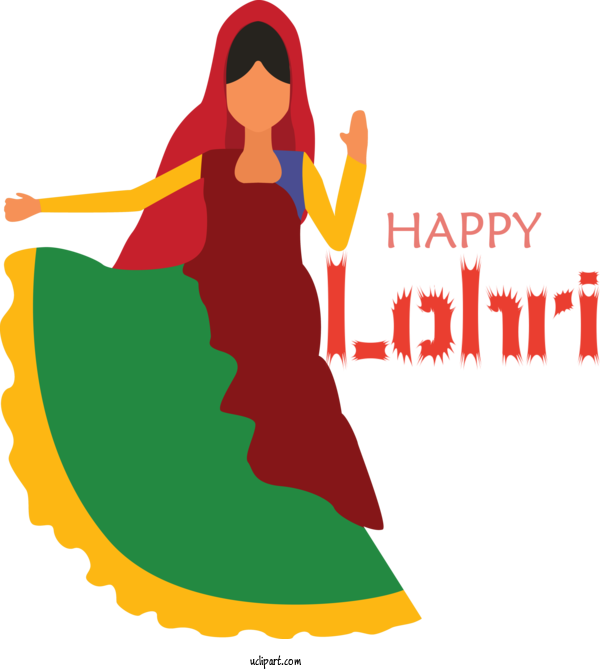 Free Holidays Folk Dance Cartoon Logo For Lohri Clipart Transparent Background
