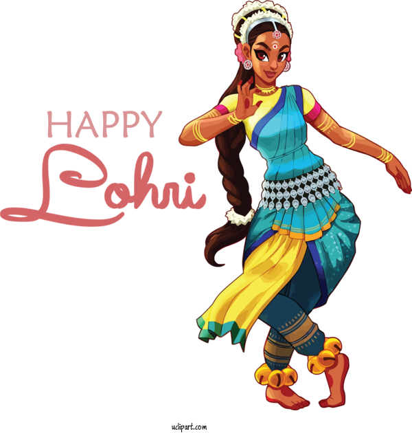 Free Holidays Indian Classical Dance Indian Art Dance In India For Lohri Clipart Transparent Background