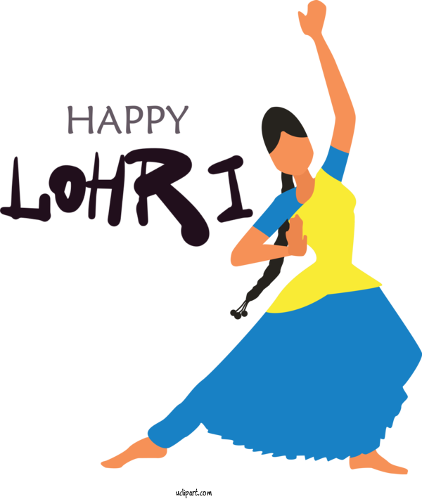 Free Holidays Design Cartoon Text For Lohri Clipart Transparent Background