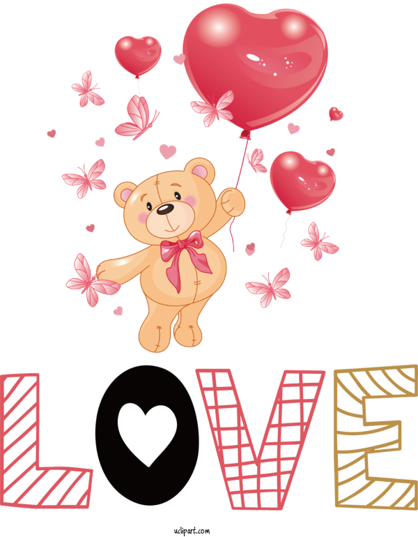 Free Holidays Bears Teddy Bear Balloon For Valentines Day Clipart Transparent Background