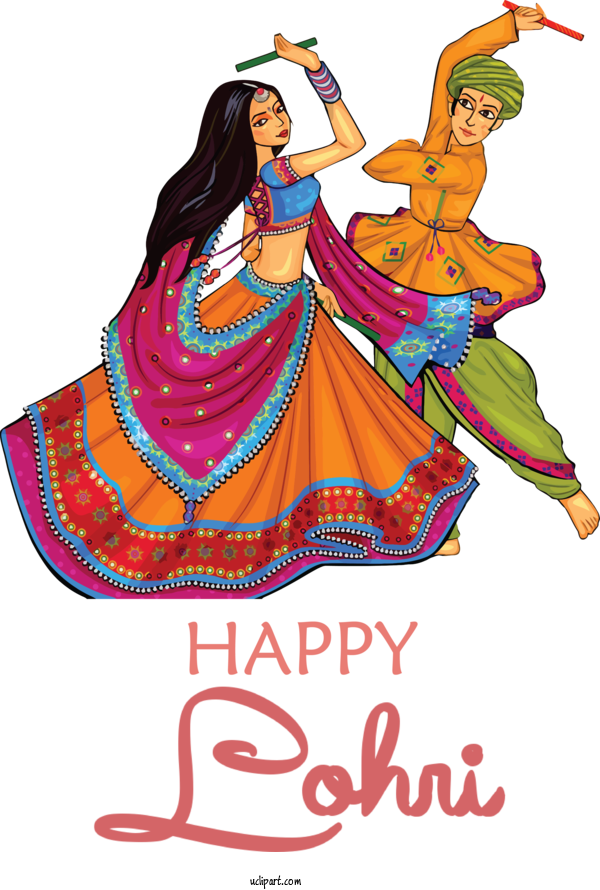Free Holidays Dandiya Raas Garba Folk Dance For Lohri Clipart Transparent Background