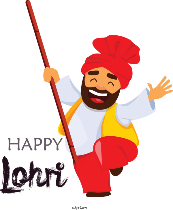 Free Holidays Folk Dances Of Punjab Cartoon Bhangra For Lohri Clipart Transparent Background