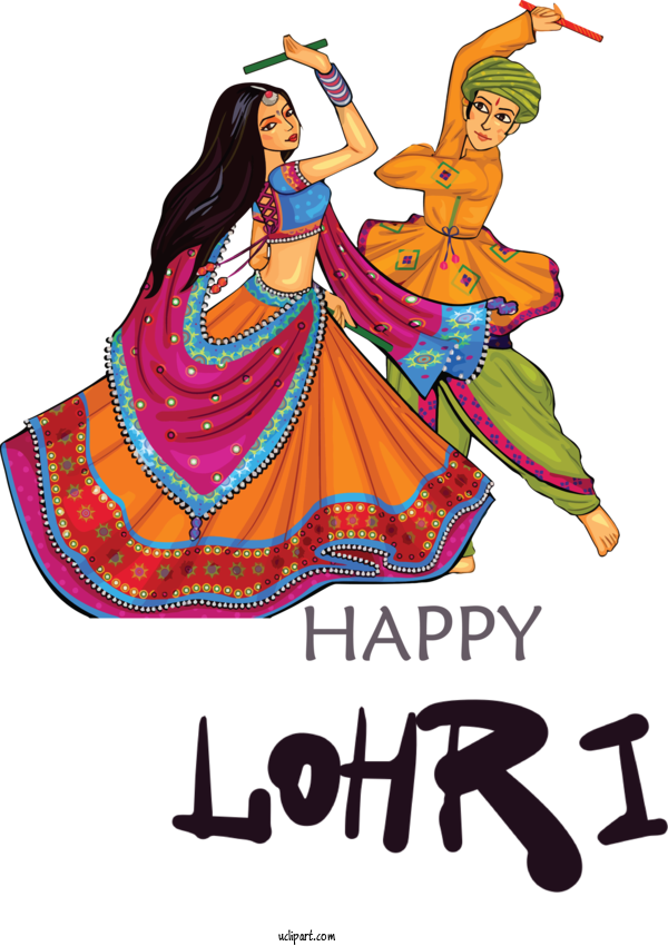 Free Holidays Dandiya Raas Garba Folk Dance For Lohri Clipart Transparent Background