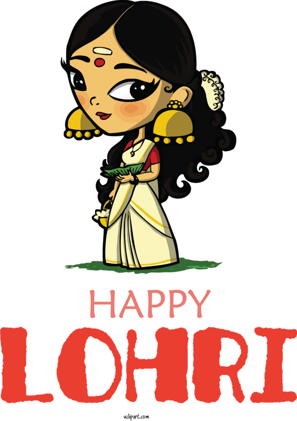 Free Holidays Cartoon Indian Art Drawing For Lohri Clipart Transparent Background