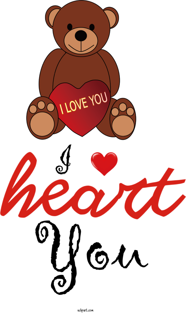 Free Holidays Logo Teddy Bear Cartoon For Valentines Day Clipart Transparent Background