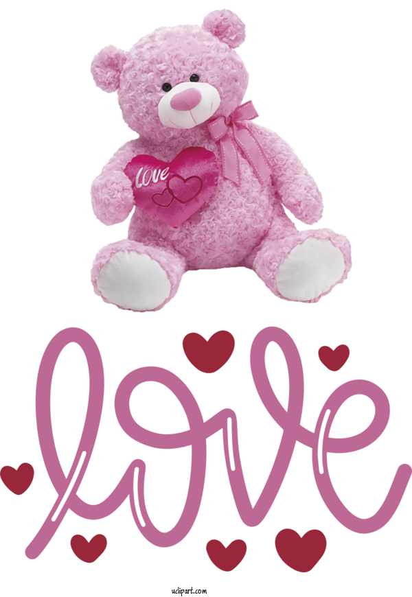 Free Holidays Teddy Bear Bears Pink For Valentines Day Clipart Transparent Background