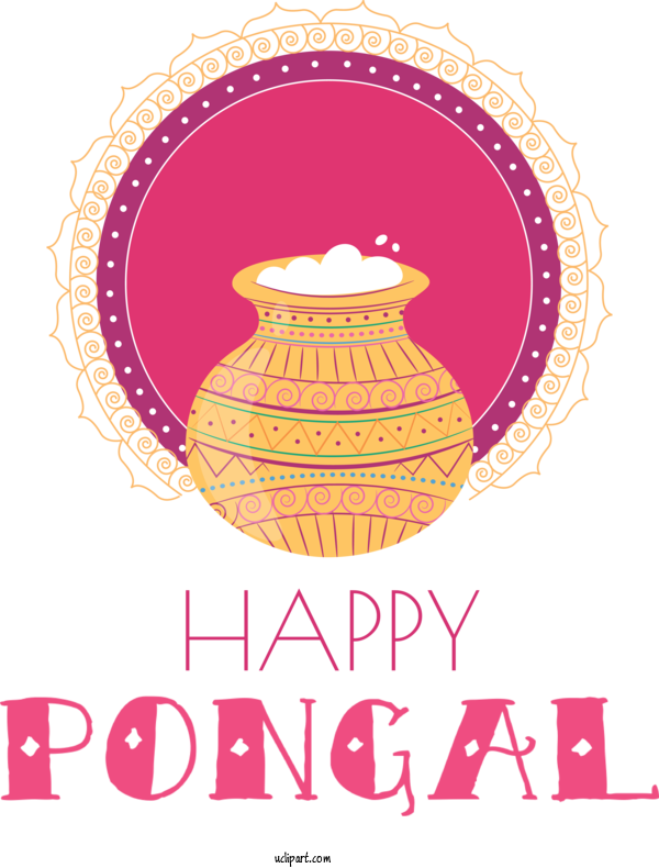 Free Holidays Design Logo Line For Pongal Clipart Transparent Background