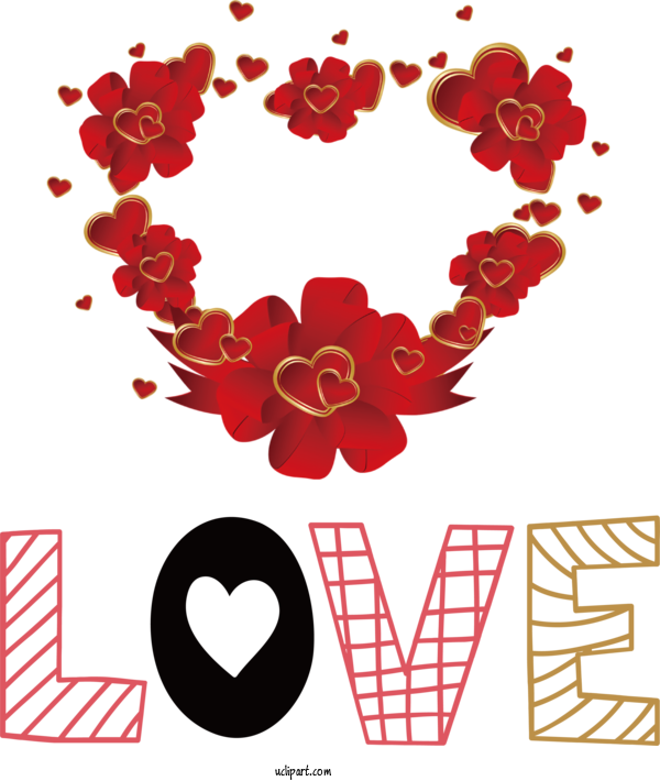 Free Holidays Design Red Floral Design For Valentines Day Clipart Transparent Background
