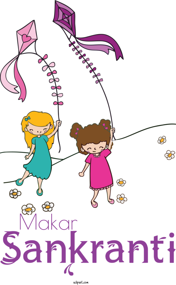 Free Holidays Cartoon Line Art Design For Makar Sankranti Clipart Transparent Background