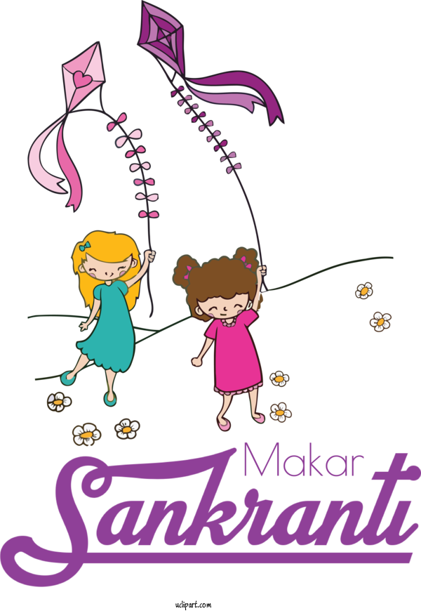 Free Holidays Cartoon Line Art Design For Makar Sankranti Clipart Transparent Background