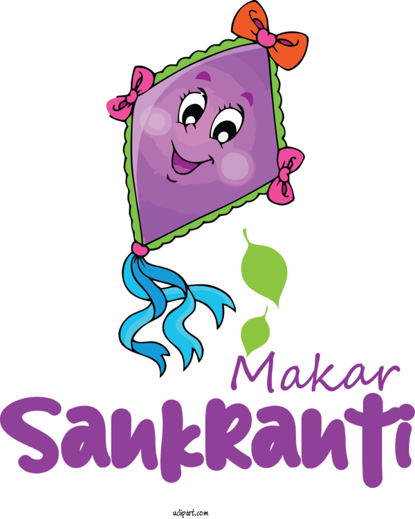 Free Holidays Cartoon Character Text For Makar Sankranti Clipart Transparent Background