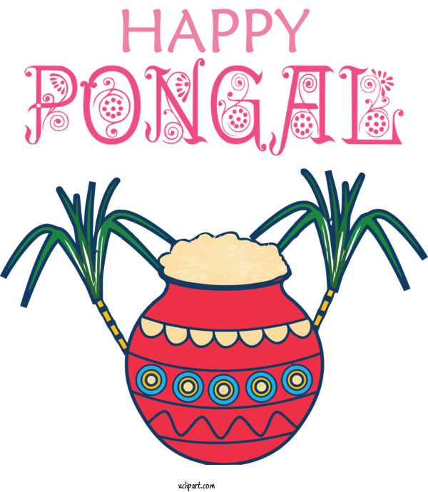 Free Holidays Hay Flowerpot With Saucer Flower Line For Pongal Clipart Transparent Background