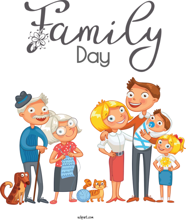 Free Holidays Cartoon Humour For Family Day Clipart Transparent Background