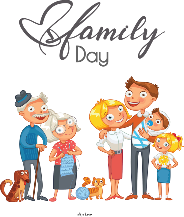 Free Holidays Cartoon Humour For Family Day Clipart Transparent Background