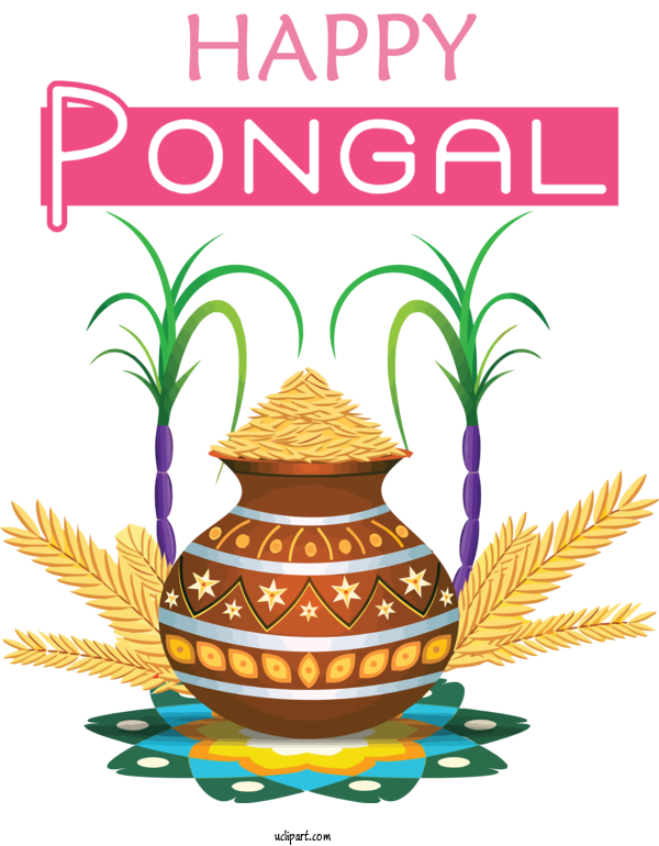 Free Holidays Pongal Flower Greeting For Pongal Clipart Transparent Background