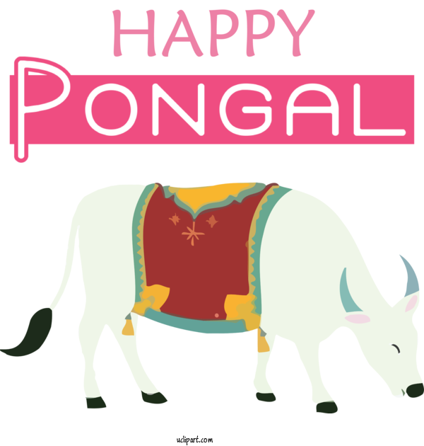 Free Holidays Horse Dairy Cattle Cartoon For Pongal Clipart Transparent Background