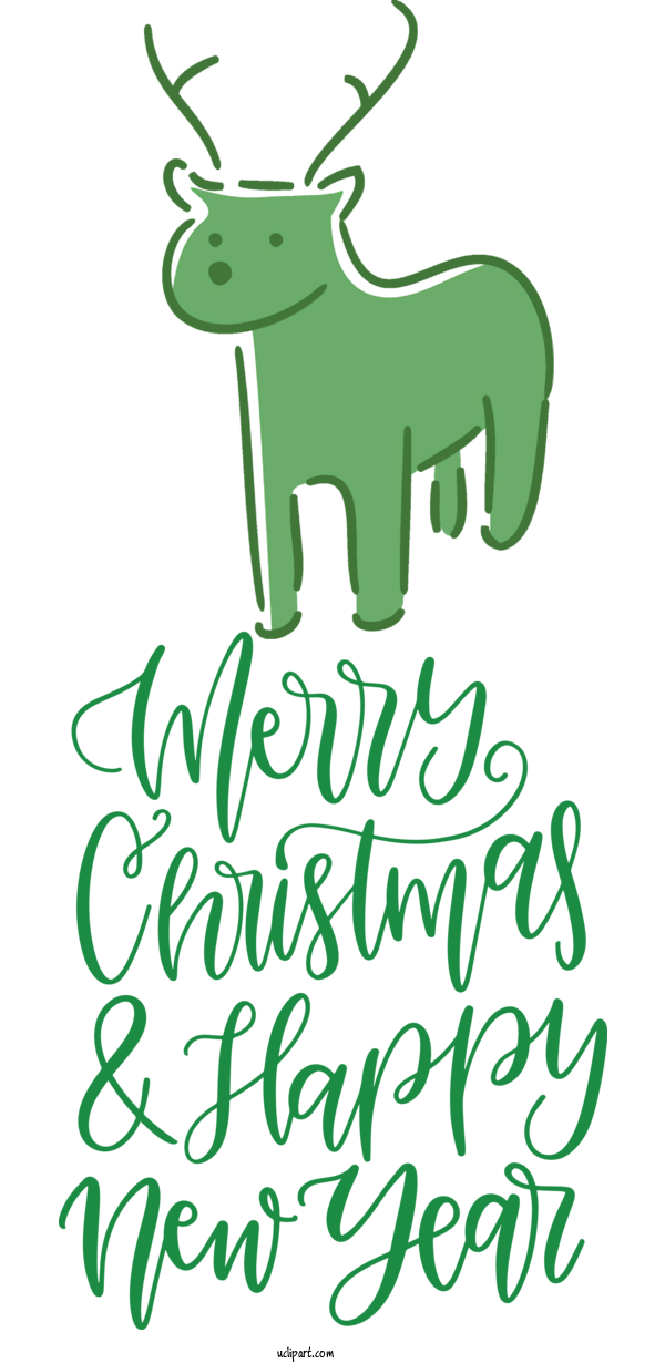 Free Holidays Reindeer Deer Cartoon For Christmas Clipart Transparent Background