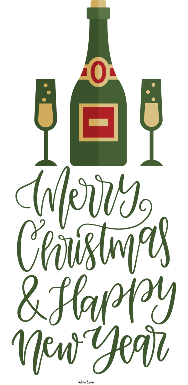Free Holidays Glass Bottle Design Wine Bottle For Christmas Clipart Transparent Background