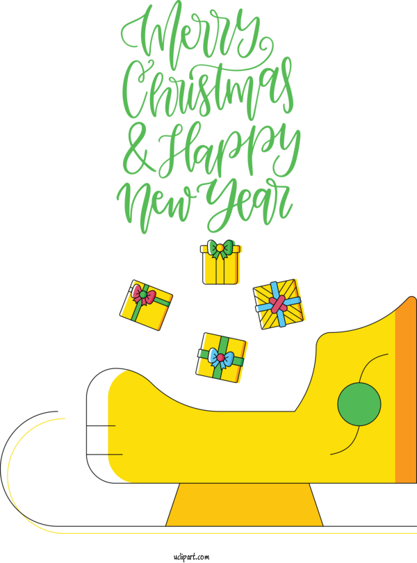 Free Holidays Cartoon Yellow Line For Christmas Clipart Transparent Background