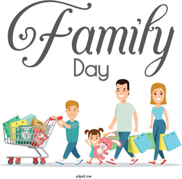 Free Holidays Cartoon Royalty Free Shopping For Family Day Clipart Transparent Background