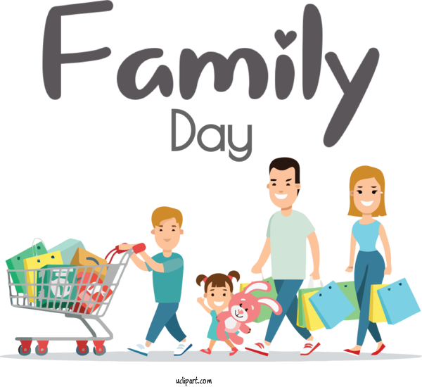 Free Holidays Cartoon Shopping Royalty Free For Family Day Clipart Transparent Background