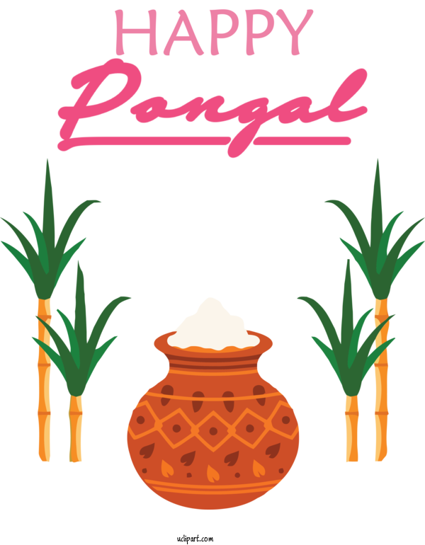 Free Holidays Flower Palm Trees Flowerpot For Pongal Clipart Transparent Background