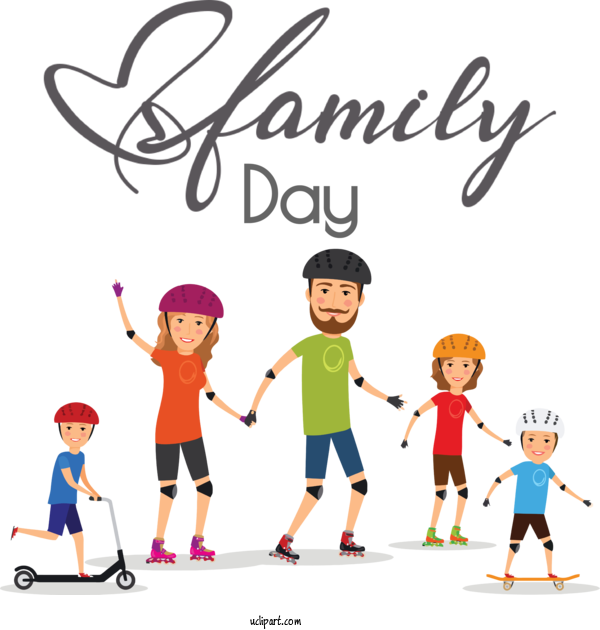 Free Holidays Family Cartoon For Family Day Clipart Transparent Background