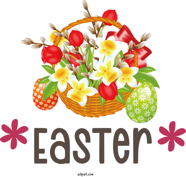 Free Holidays Spring Flowers Easter Basket Basket For Easter Clipart Transparent Background
