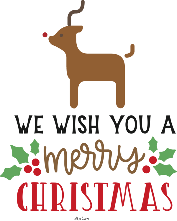 Free Holidays Reindeer Deer Dog For Christmas Clipart Transparent Background