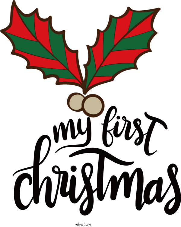 Free Holidays Leaf Logo Flower For Christmas Clipart Transparent Background