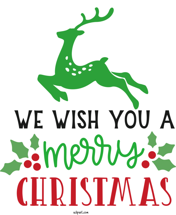 Free Holidays Reindeer Deer Logo For Christmas Clipart Transparent Background