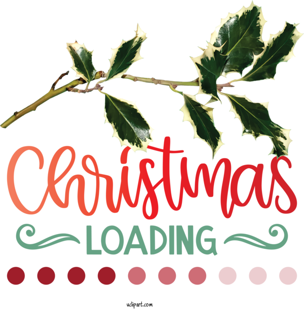 Free Holidays Holly Leaf Flower For Christmas Clipart Transparent Background