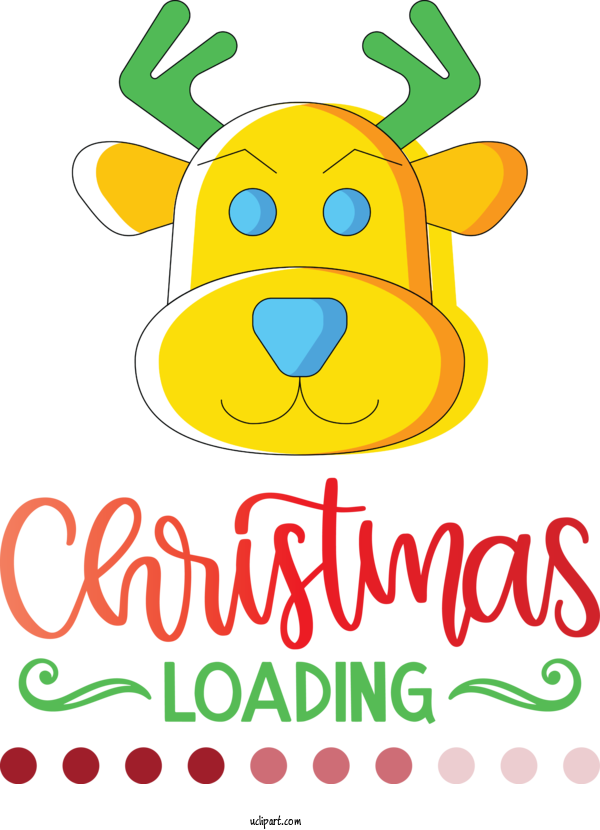 Free Holidays Reindeer Deer Smiley For Christmas Clipart Transparent Background