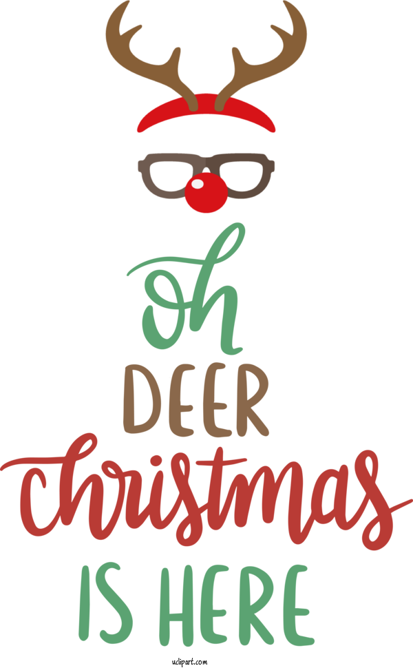 Free Holidays Reindeer Logo Character For Christmas Clipart Transparent Background