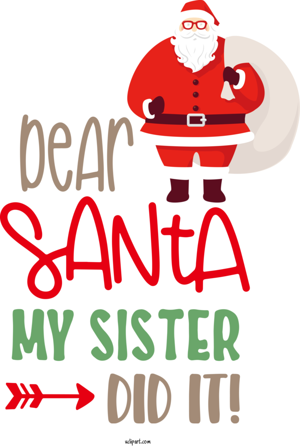 Free Holidays Logo Christmas Day Santa Claus M For Christmas Clipart Transparent Background