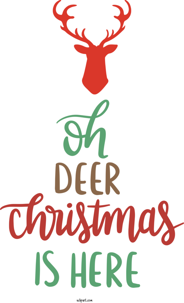 Free Holidays Logo Deer Line For Christmas Clipart Transparent Background