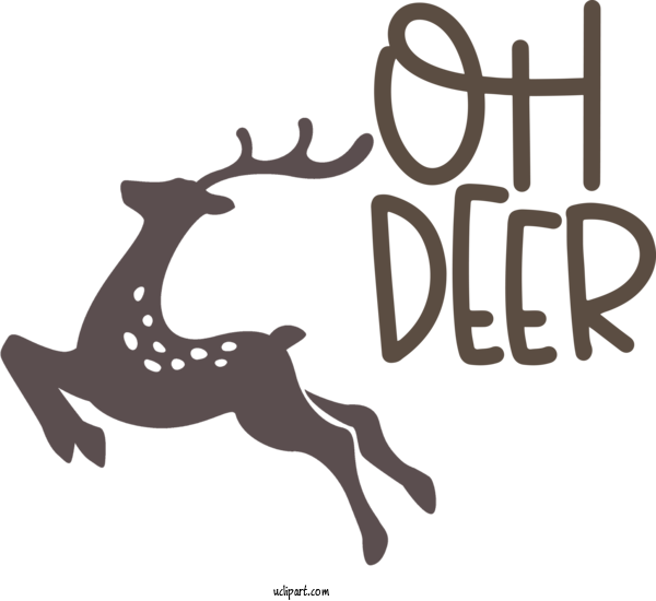 Free Holidays Reindeer Logo Design For Christmas Clipart Transparent Background