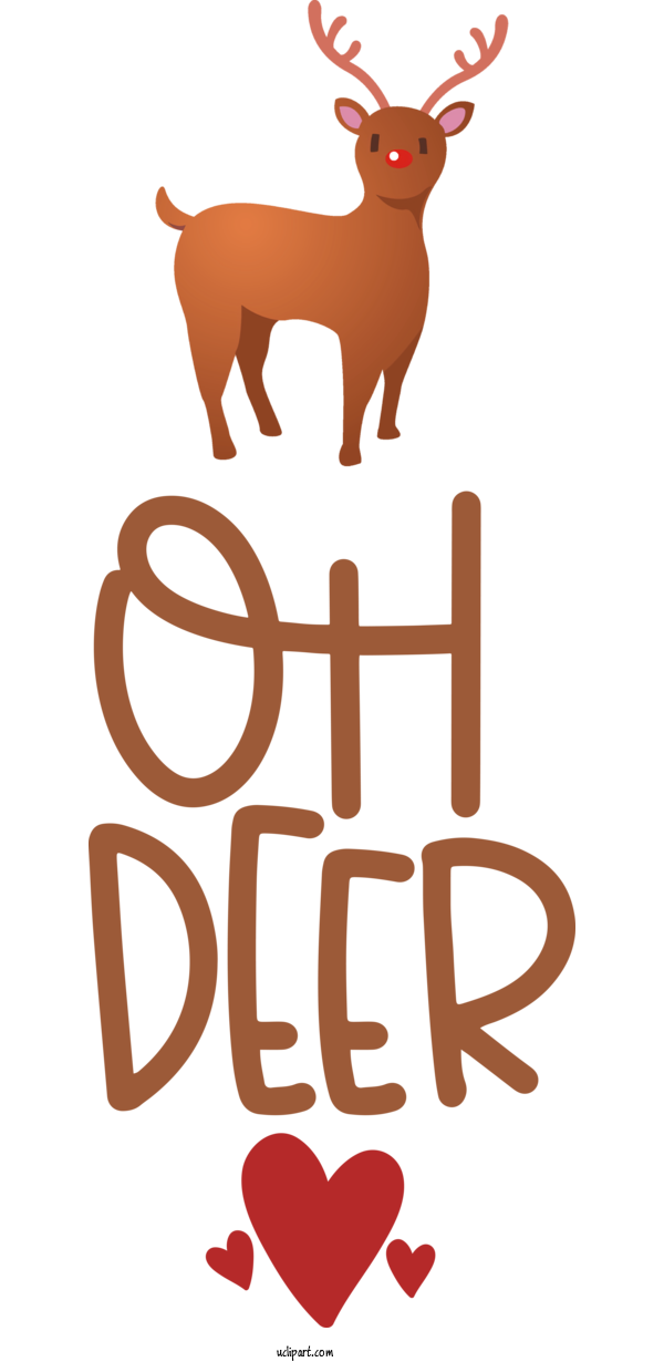 Free Holidays Deer Cartoon Logo For Christmas Clipart Transparent Background