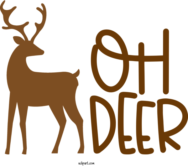Free Holidays Reindeer Deer Logo For Christmas Clipart Transparent Background