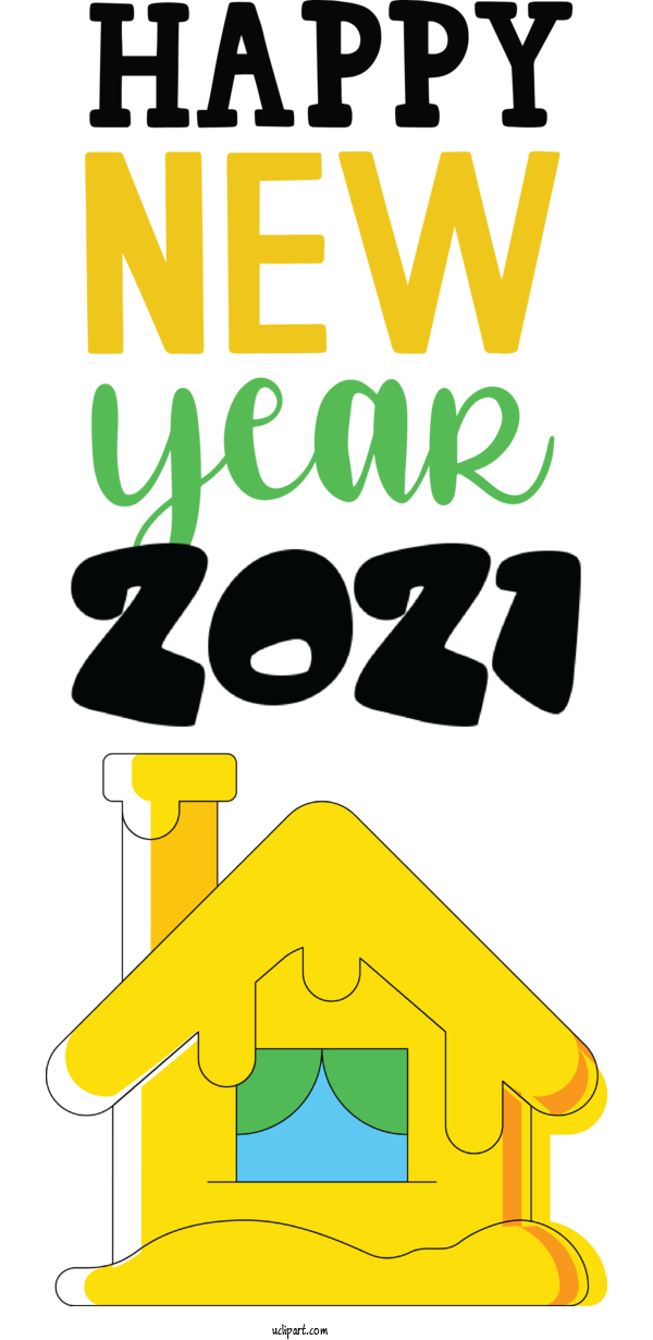 Free Holidays Logo Cartoon Yellow For New Year Clipart Transparent Background