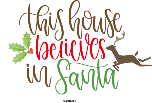 Free Cartoon Deer Logo Calligraphy For Santa Clipart Transparent Background