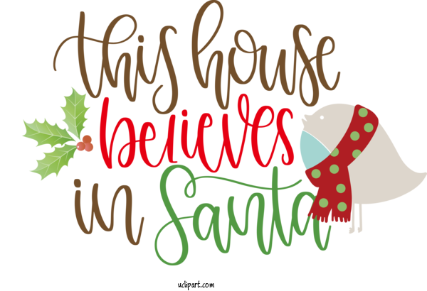 Free Cartoon Logo Christmas Day Calligraphy For Santa Clipart Transparent Background