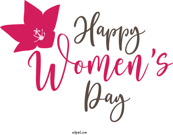 Free Holidays Logo Cut Flowers Design For International Women's Day Clipart Transparent Background