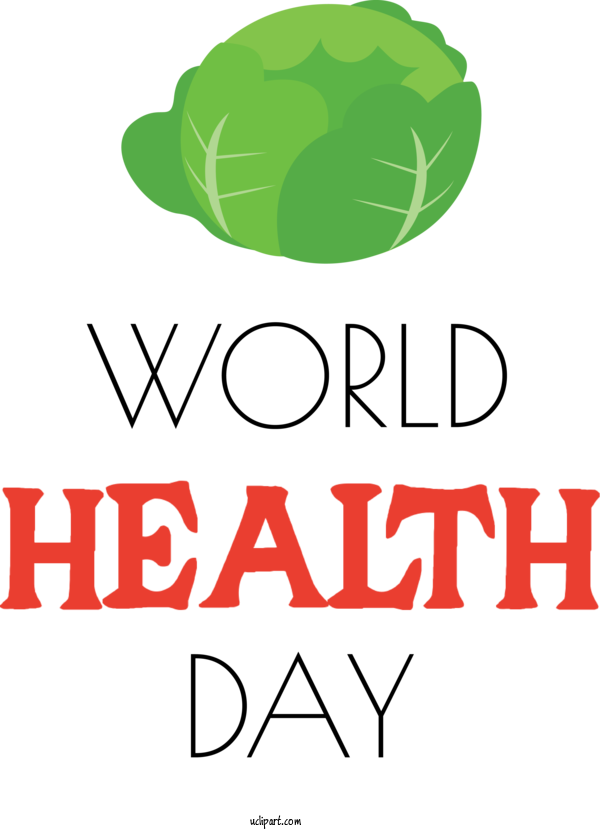 Free Holidays Logo Text Green For World Health Day Clipart Transparent Background
