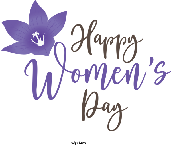 Free Holidays Flower Logo Font For International Women's Day Clipart Transparent Background