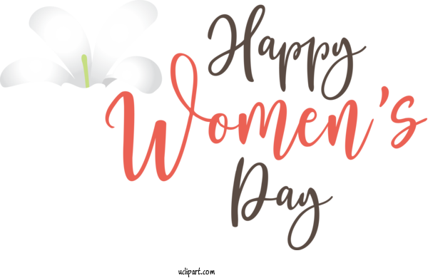 Free Holidays Logo Calligraphy Font For International Women's Day Clipart Transparent Background